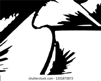 Light Distressed Background. Ink Print Distress Background. Grunge Texture. Vector. Vector abstract black and white silhouette.