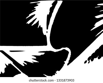 Light Distressed Background. Ink Print Distress Background. Grunge Texture. Vector. Vector abstract black and white silhouette.