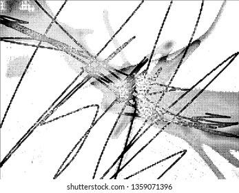 Light Distressed Background. Ink Print Distress Background. Grunge Texture. Vector. Simple abstract black and white drawing. Expressive drawing. Abstract Overlay Texture.