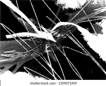 Light Distressed Background. Ink Print Distress Background. Grunge Texture. Vector. Simple abstract black and white drawing. Expressive drawing. Abstract Overlay Texture.