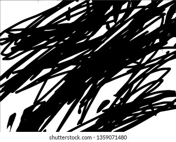 Light Distressed Background. Ink Print Distress Background. Grunge Texture. Vector. Simple abstract black and white drawing. Expressive drawing. Abstract Overlay Texture.
