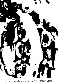 Light Distressed calligraphy Background. Ink Print Distress Background. Grunge letters texture. Grunge Text sutface. Vector Apstract Words.