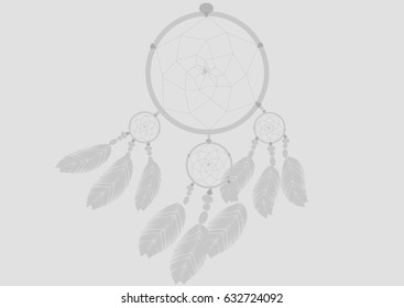 light dreamcatcher on a gray background illustration.