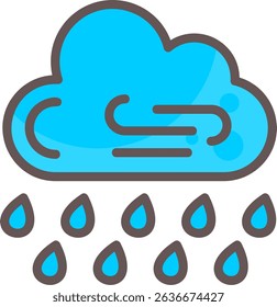 Light Drizzle Filled Style Icon Design