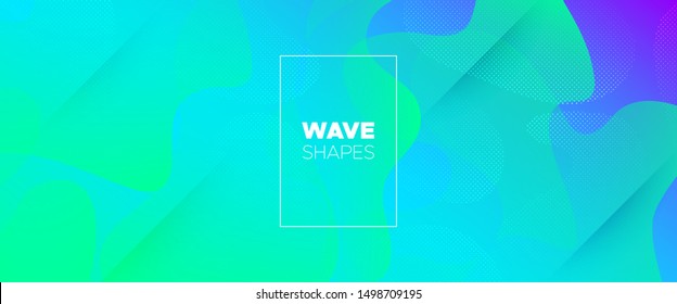 Light Dynamic Background. Fluid Colorful. 3d Modern Poster. Wave Liquid Banner. Abstract Background. Blue Fluid Shapes. Teal 3d Minimal Poster. Trendy Vibrant Layout. Graphic Background.