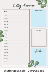 A light and easy to use day planner with illustrations of plants. Contain a section for schedules, notes, reminders