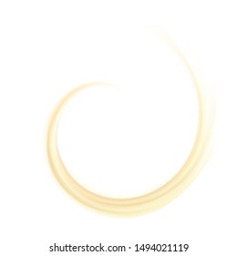 Light ecru color eddy flow aqua banner of rippled surface. Closeup view text space in glowing center. Sweet yummy beige tasty volute melted fatty milky choco butter sign icon logo frame border symbol