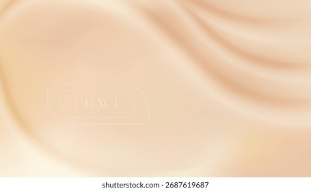 Light ecru and ivory gradient wallpaper with nacre shimmer. Smooth nude skin tone background in champagne palette. Bg Abstract studio backdrop for cosmetics, branding, packaging design