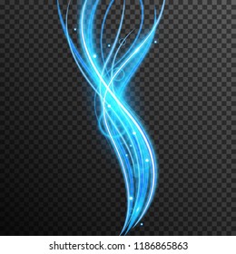 Light Effect abstract vector transparent with line swirl and golden sparkles