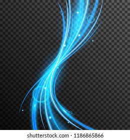 Light Effect abstract vector transparent with line swirl and golden sparkles