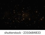 Light effect. Background of sparkling particles. Glittering elements on a transparent background.