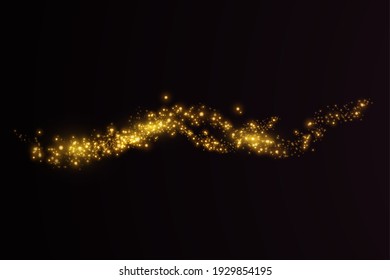 Light effect. Background of sparkling particles. Glittering elements on a transparent background.