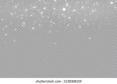 Light effect. Background of sparkling particles. Glittering elements on a transparent background.