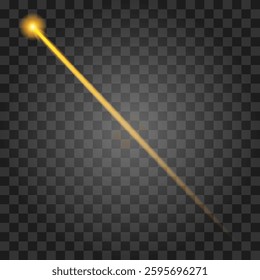 Light effect - beam coming from light source isolated on transparent background. Vector illustration.
