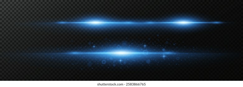 Light effect of blue light with dust particles. Abstract laser beams of light.
