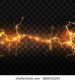 Light effect of blue lightning. PNG. Realistic flash with lightning. Electric explosion png.