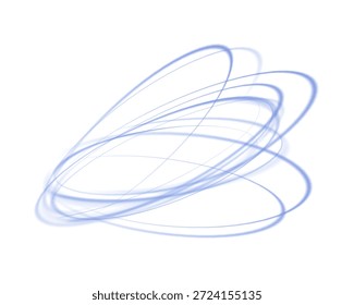 Lichteffekt blaue magische Halo-Ringe, Energie wirbeln. Abstrakter Lichteffekt auf weißem Hintergrund. Vektorgrafik.