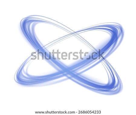 Light effect blue magic halo rings, energy swirl. Abstract light effect on a white background. Vector illustration.