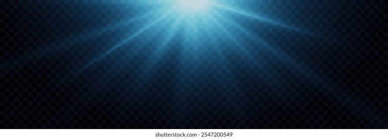 Lichteffekt Hellblauer Stern, Weihnachtsstern.Vektorgrafik des Lichteffekts.