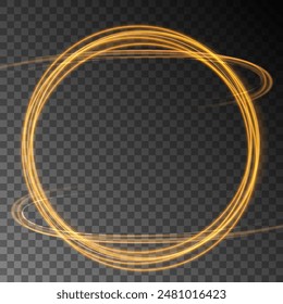 Light effect of a bright round frame with a bright glow of the backlight with a place for text and advertising.
