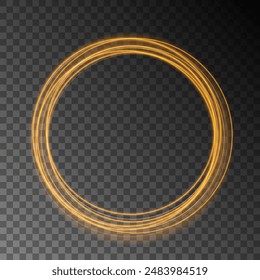 Light effect of a bright round frame with a bright glow of the backlight with a place for text and advertising.