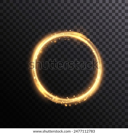 Light effect of a bright round frame with a bright glow of the backlight with a place for text and advertising.