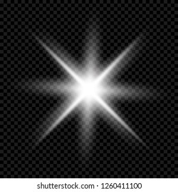 Light effect. Bright star. Beautiful star. Beautiful light for illustration.Vector illustration.Vector.