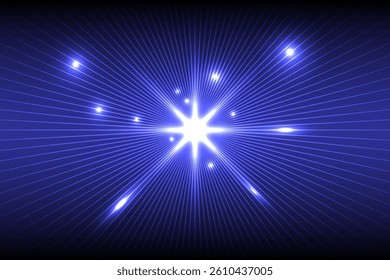Light effect with a burning comet laser beam, meteor, shooting star, Technology Space concept, vector illustration