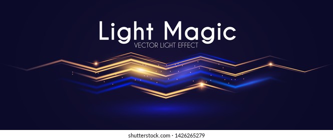 Light Effect Design. Dynamic Glow. Shining Magic Space.