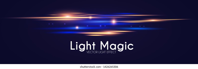Light Effect Design. Dynamic Glow. Shining Magic Space.