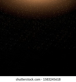 Light effect of dust. Golden stars shine with a special light. The light sparkles on a transparent background. Christmas bright dust effect.