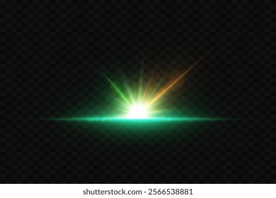 Light effect of explosion, glare of stars and lines. On a transparent background.