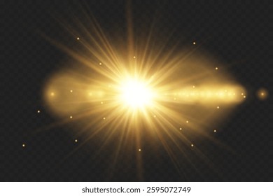 Light effect of explosion and sparks. The shine of a star and a flash.