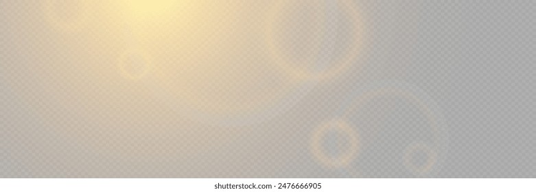 Light effect and flare flash. On a transparent background.	
