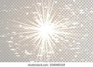 light effect, flare of sunshine with rays, vector illustration, eps 10.
