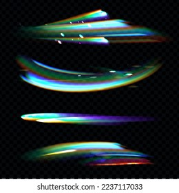 efecto luminoso. paro. Luz que brilla en colores arcoiris con un prisma