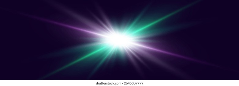 Light effect flash with rays. Vector illustrator	
