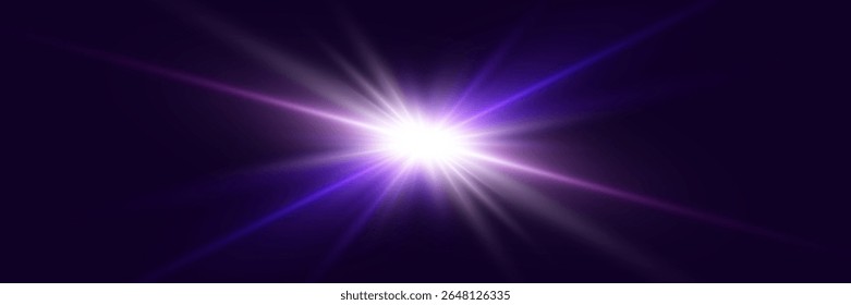 Light effect flash with rays. Vector illustrator	
