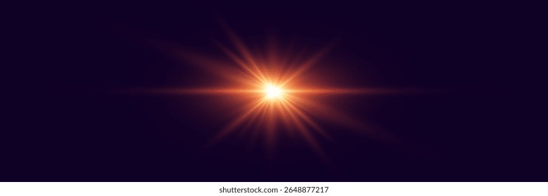 Light effect flash with rays. Vector illustrator