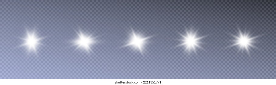Light effect. Flash of light, star on a transparent background. Sun, summer. light sunlight.