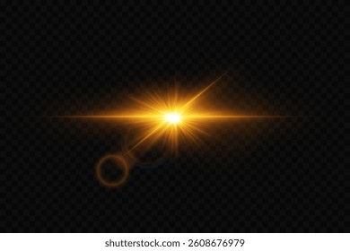 Light effect of flash of star sparks. On transparent background.