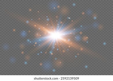 Light effect, glitter explosion.  Special effect isolated on transparent background.Vector.EPS 10.