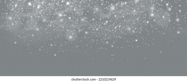 Light effect with glitter particles.Christmas dust.White sparks shine with special light.