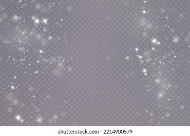 Light effect with glitter particles.Christmas dust.White sparks shine with special light.
