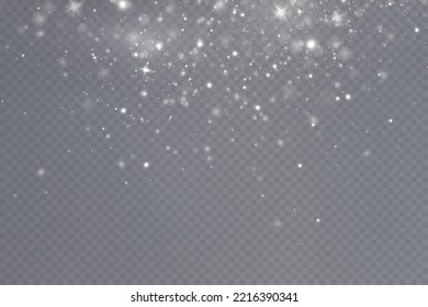 Light effect with glitter particles.Christmas dust.White sparks shine with special light.