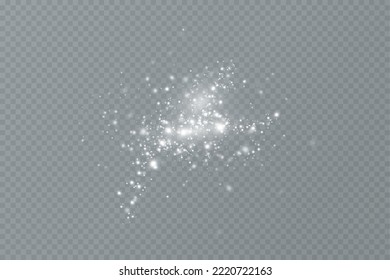 Light effect with glitter particles.Christmas dust.White sparks shine with special light.