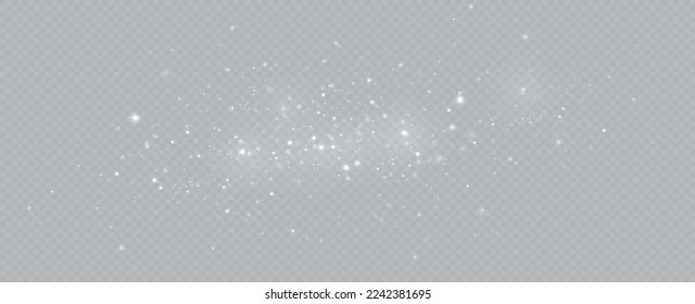 Light effect with glitter particles.Christmas dust.White sparks shine with special light.