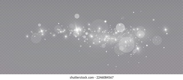 Light effect with glitter particles.Christmas dust.White sparks shine with special light.