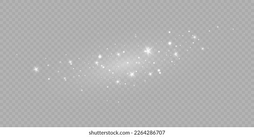 Light effect with glitter particles.Christmas dust.White sparks shine with special light.