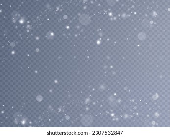 Light effect with glitter particles.Christmas dust.White sparks shine with special light.